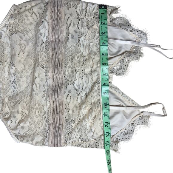 Nasty Girl Lace Body Suit S/M No size tags Cream romance feminine whimsical - Picture 9 of 16